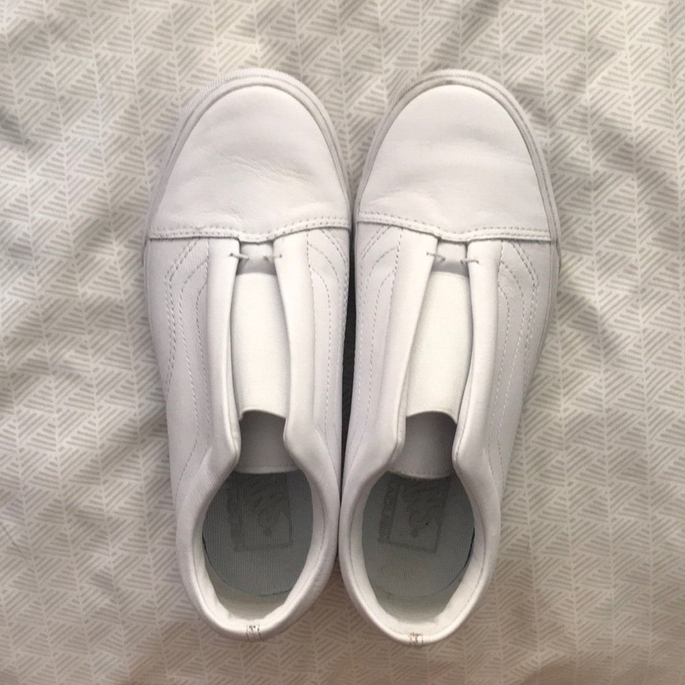 White Vans Slip Ons, size 7 women